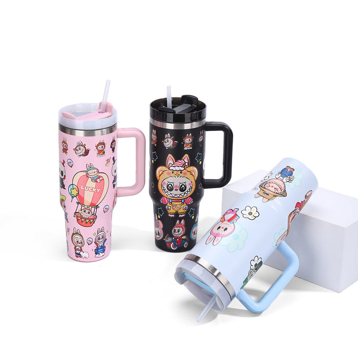 Wholesale Cartoon 40oz Car Cup Insulated Water Cup Stainless Steel Insulated Cup Large Capacity Car Cup