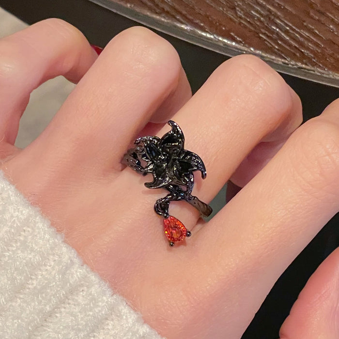 Wholesale New Zircon Open End Ring with a Vintage Flower Style and a Personalized High End Feeling