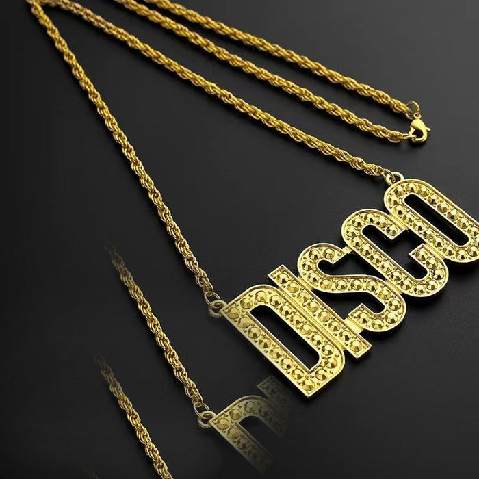 Wholesale DISCO Letter Necklace Personalized Hip-hop Alloy Snake Bone Chain Jewelry JDC-NE-AH002