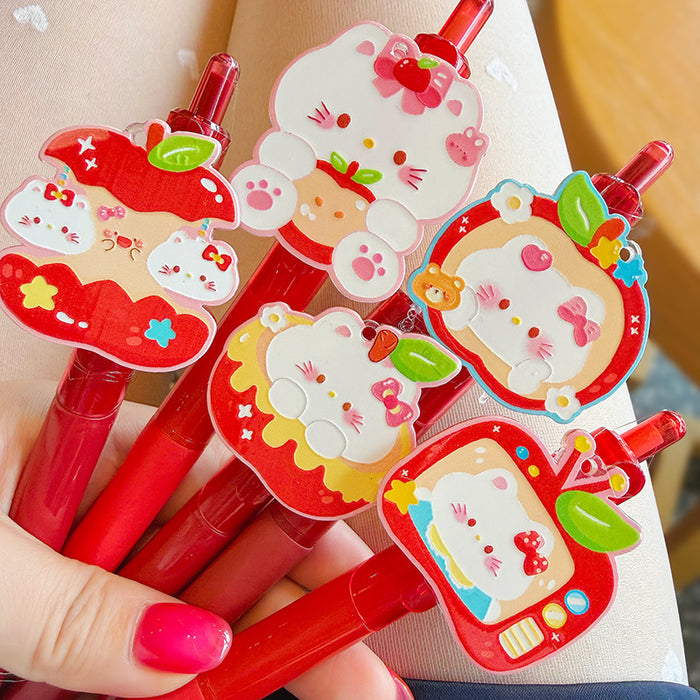 Wholesale Cartoon apple-shaped ballpoint pen clip