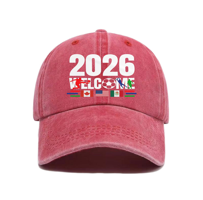 Wholesale Soft-Top Baseball Cap World Cup Print Sun Hat