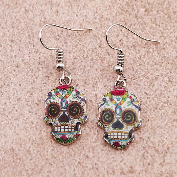 Wholesale Halloween Skull Alloy Earrings JDC-ES-Dagou005