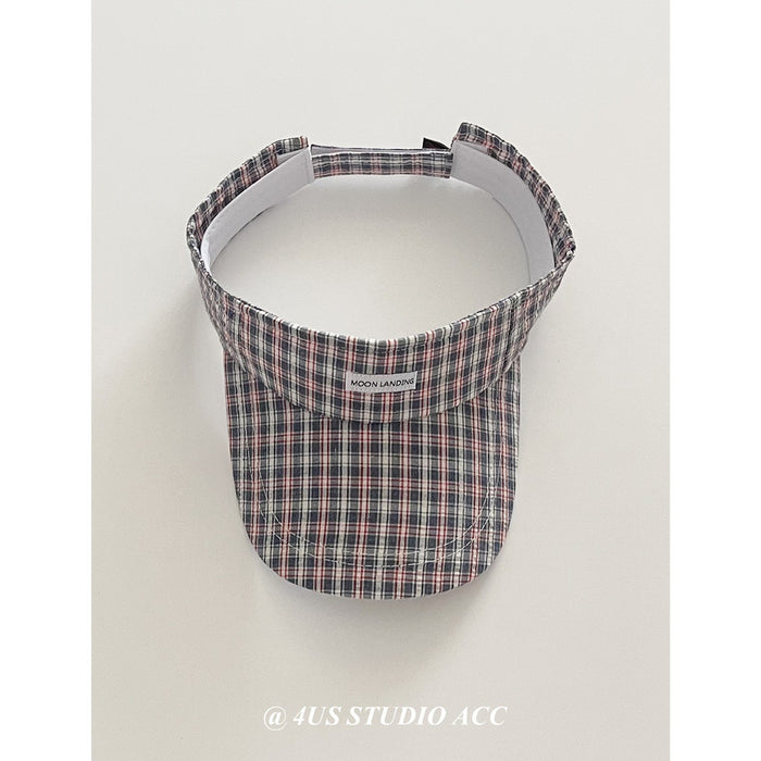 Wholesale Retro plaid hollow top baseball cap, big head enclosure for outdoor travel, sun shading duckbill cap