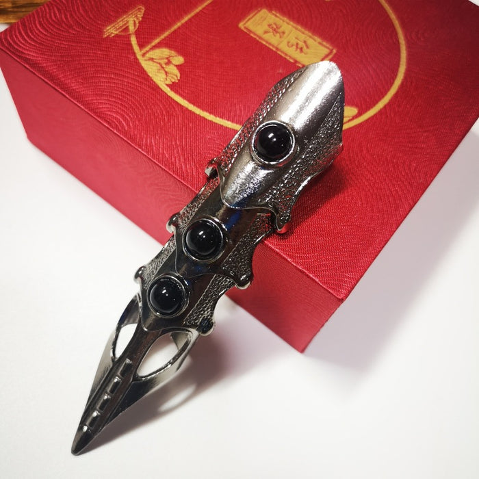 Wholesale Fashion ring punk rock animal skull finger pearl style ring