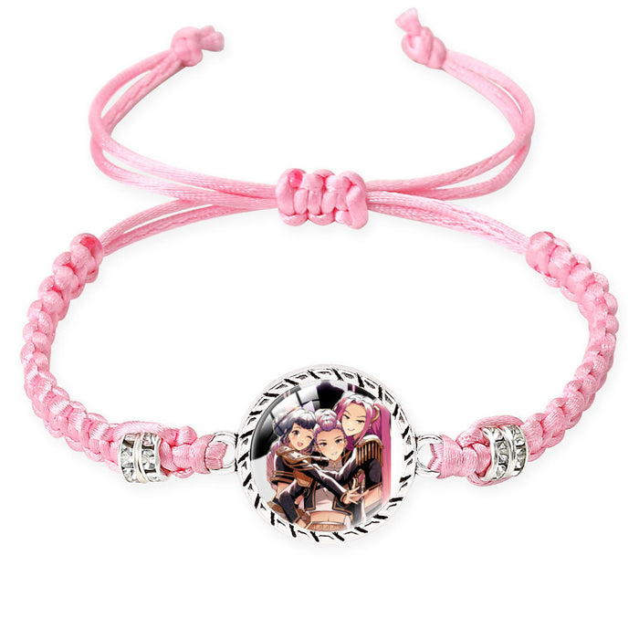 Wholesale KPOP cartoon pattern multi-color braided bracelet for couples and best friends
