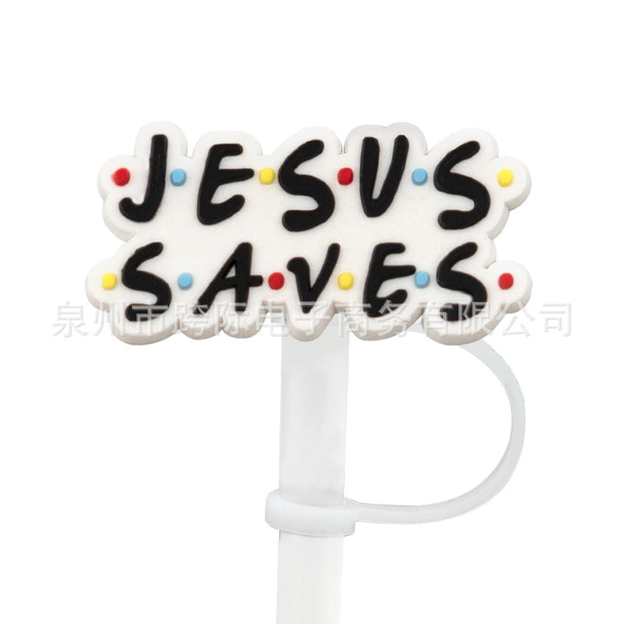 Wholesale Series Cartoon Straw Cover Straw Cap Silicone Dust Stopper Cute Anime Straw Decoration Cross border