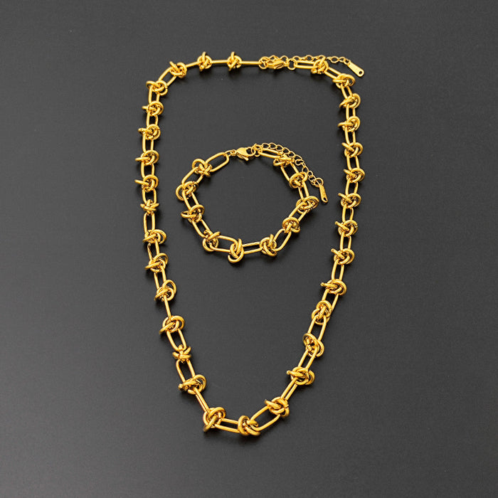 Wholesale street style knot simple naked chain necklace