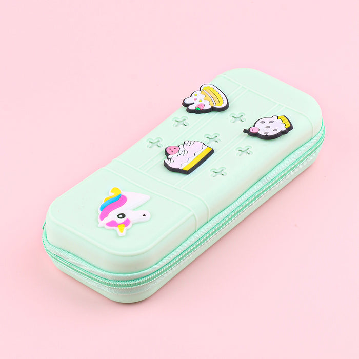 Wholesale Cute Cartoon Silicone Pencil Case DIY Creative Students Stationery Organizer Bag MOQ≥10
