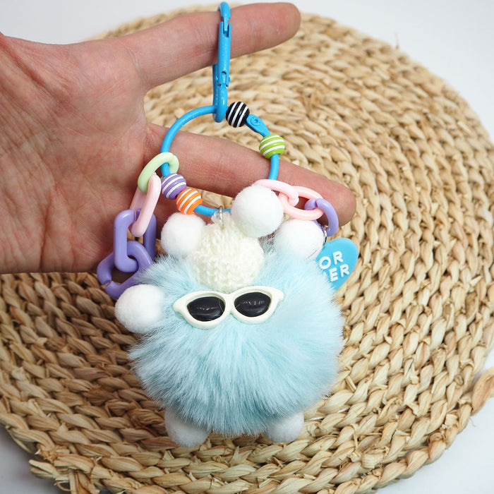 Wholesale Handcrafted DIY plush ball toy pendant for keychains