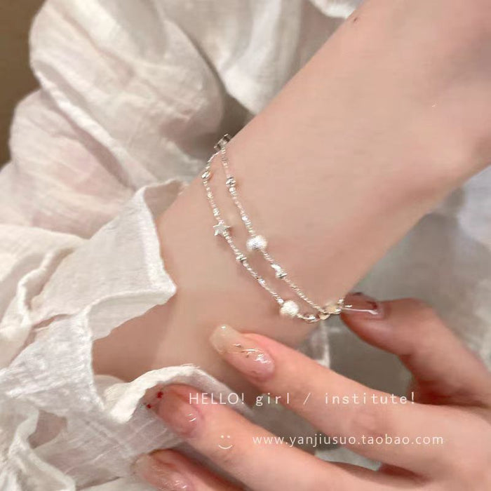 Wholesale Double layered pearl bracelet for girls, new niche design, versatile bracelet accessory