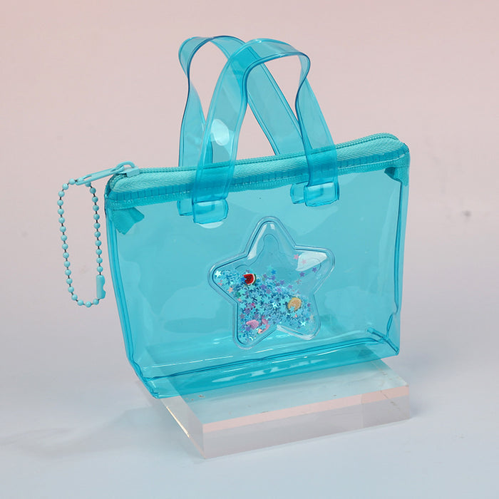 Wholesale Star Jelly Transparent PVC Coin Purse Earphone Pouch Bag Charm Gift