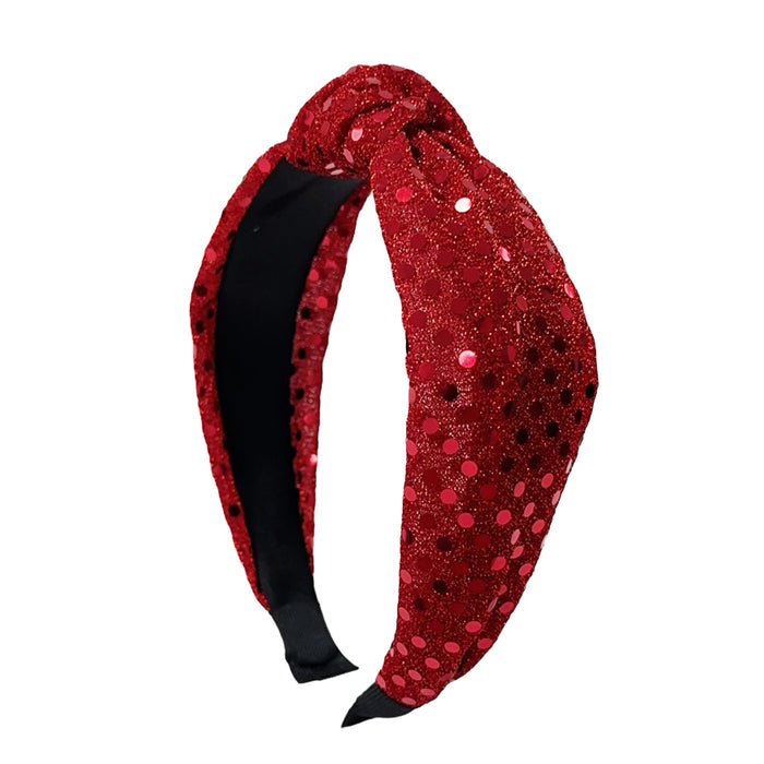 Wholesale Polka dot sequin knotted headband mesh wide-brimmed high skull headband Christmas atmosphere headdress