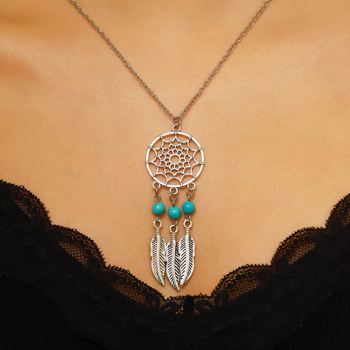 Wholesale Bohemian Tassel Feather Necklace Trendy Accessory