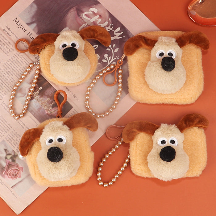 Wholesale Stylish Plush Animal Coin Purse With Bead Chain Cute Storage Bag For Earphones Street Style Fashion Accessory