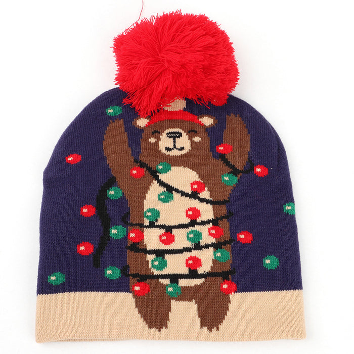 Wholesale Autumn and Winter New Christmas Knitted Jacquard Hat Unisex Warm Pullover Hat with Ball Decorative Cold Hat