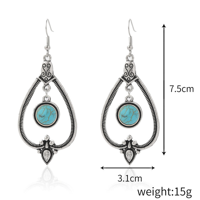Wholesale Bohemian turquoise earrings with retro and nostalgic style earrings set