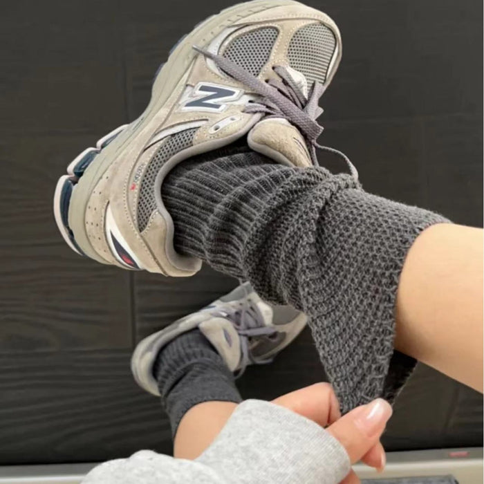 Wholesale Sock Splicing Breathable Stacking Socks Solid Color Cotton Socks Versatile Knitted Particle Leg Socks