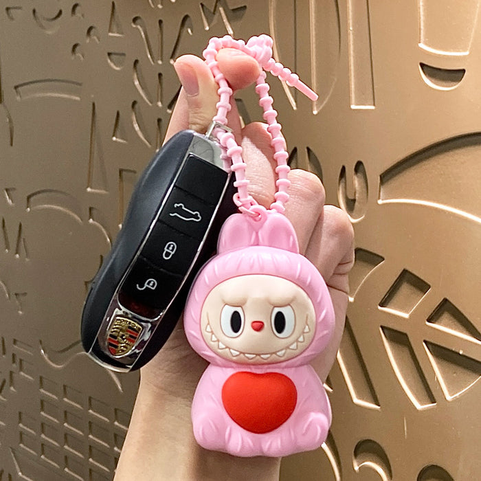 Wholesale Plush plush cloth love key chain schoolbag car key chain
