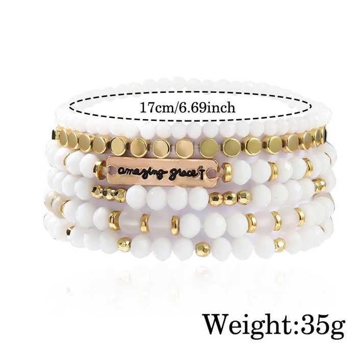 Wholesale 6-piece set of accessories, bracelet set, temperament, acrylic bead, versatile and layered bracelet, bracelet decoration