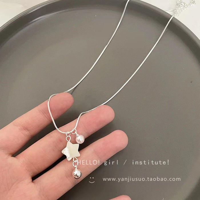 Wholesale Shell star pendant necklace, light luxury, niche, high-end, sweater chain accessory
