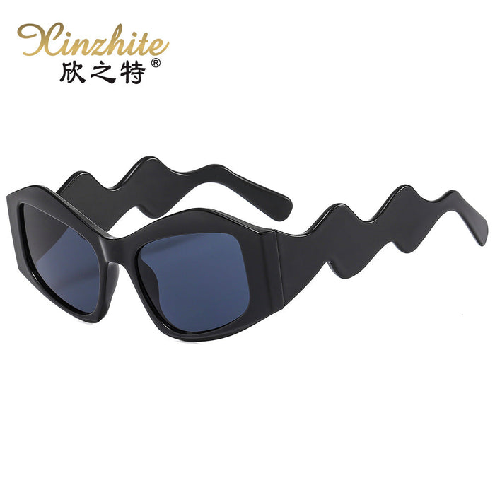 Wholesale Cat Eye PC Frame Wavy Leg Sunglasses JDC-SG-XZT013
