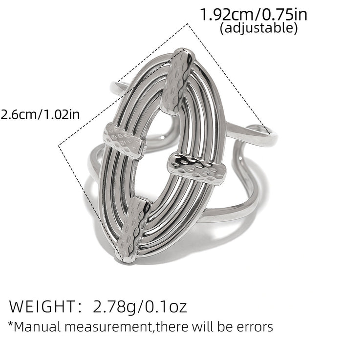 Wholesale Stainless Steel Geometric Line Open Ring Simple Fashion Design Hand Jewelry