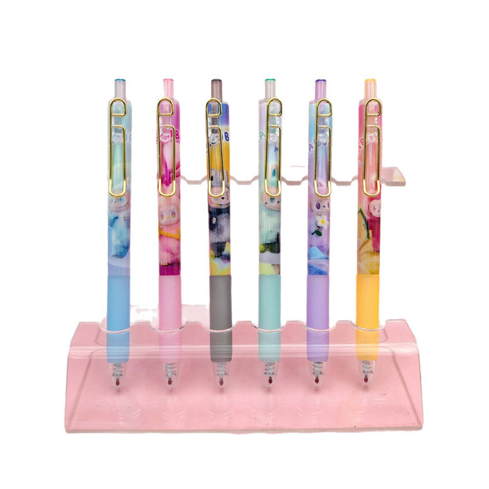 Wholesale 6pcs Blind Box Press Pen Gel Pen Student Daily Exam Brush Pen Black Gel Pen