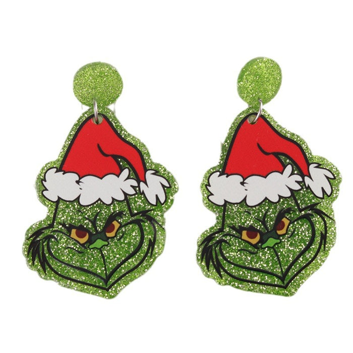 Wholesale Christmas Tree English Clown Acrylic Earrings Cartoon Pistol Earrings