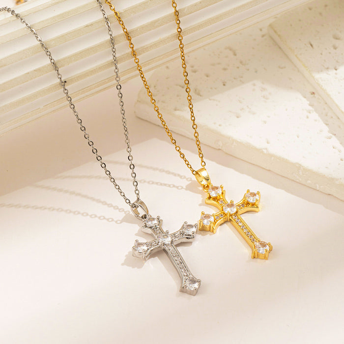 Wholesale Diamond Cross Necklace Women's choker necklace