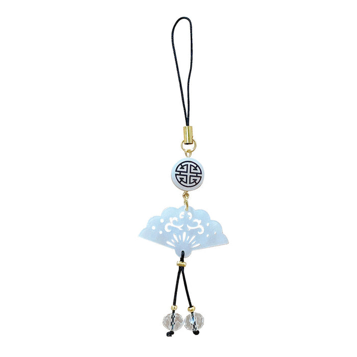 Wholesale Clover white shell fan mobile phone chain pendant bag pendant