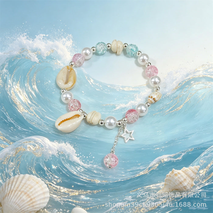 Wholesale Seaside Vacation Starfish Beaded Bracelet Glass Glazed Jewelry Gift