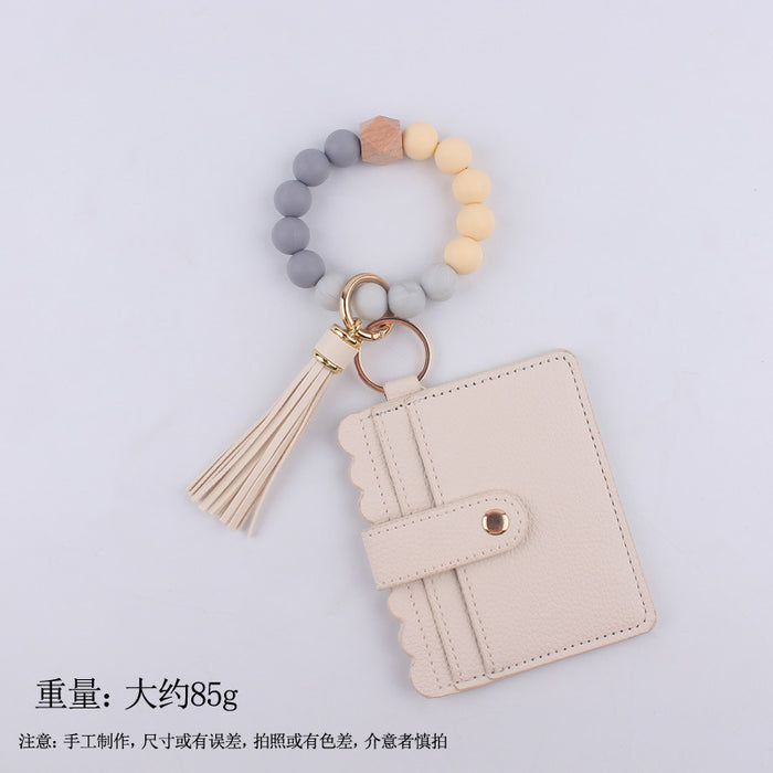 Wholesale Silicone bead bracelet accessories silicone Keychain