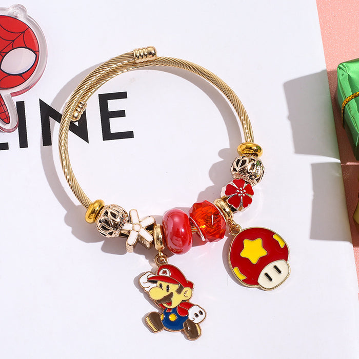 Wholesale Stainless steel bead bracelet cartoon cute alloy pendant bracelet