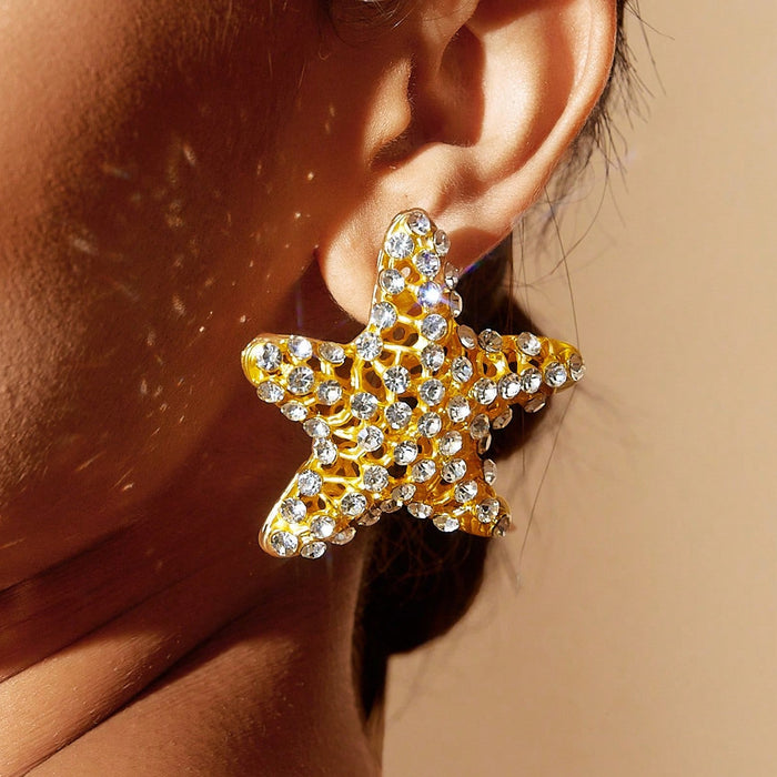 Wholesale Starfish Earrings Girls Trendy Mesh Star Earrings