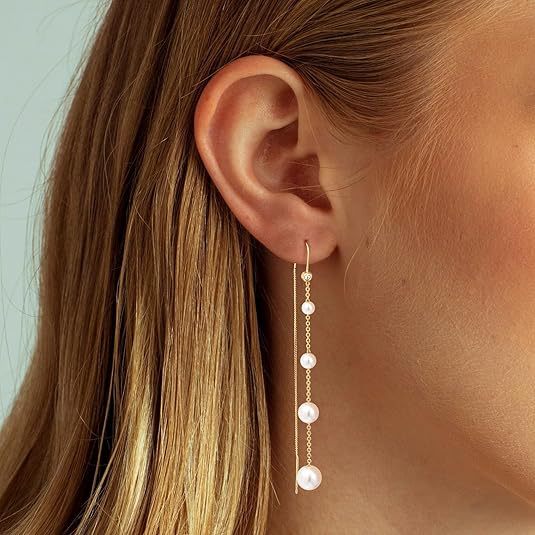 Wholesale Real gold brass electroplating fashion long flow Su ear line inlaid with zircon luxury earrings wholesale