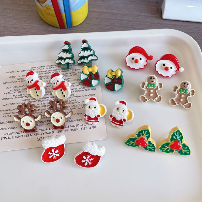 Wholesale Cartoon Cute Christmas Series Plastic Earrings JDC-ES-KaLu018