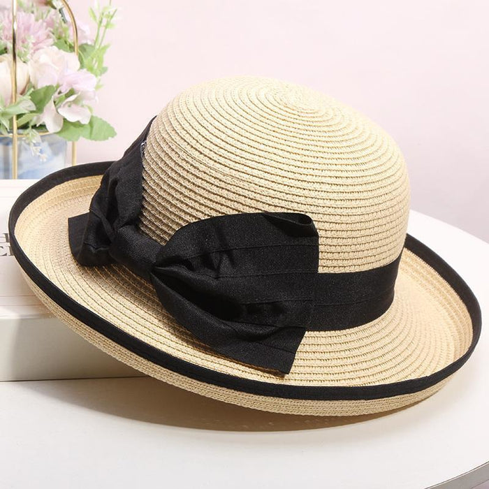 Wholesale Curled edge elegant bow fisherman hat for travel, sun protection and sunshade hat