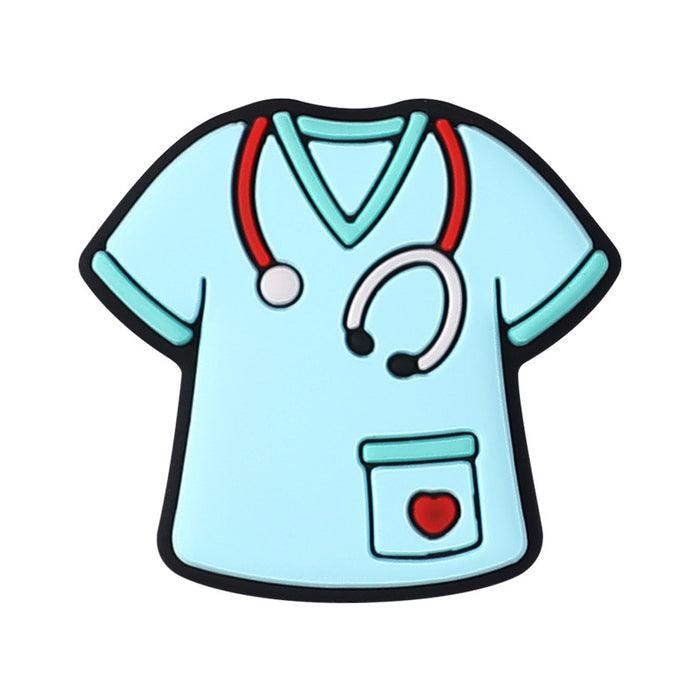 Wholesale 20pcs Cartoon nurse clothing accessories silicone beads creative badge telescopic buckle beaded stethoscope silicone beads