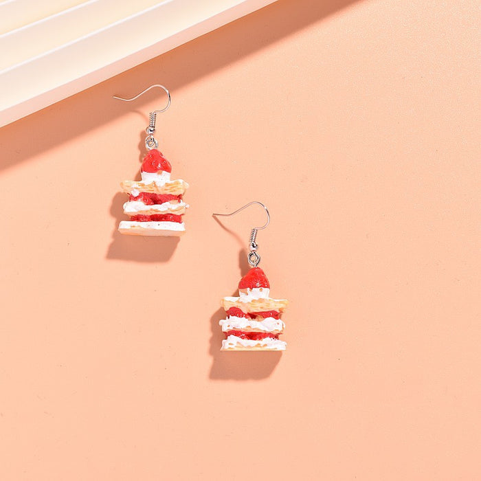 Wholesale Strawberry Cake Resin Earrings JDC-ES-Xunt003