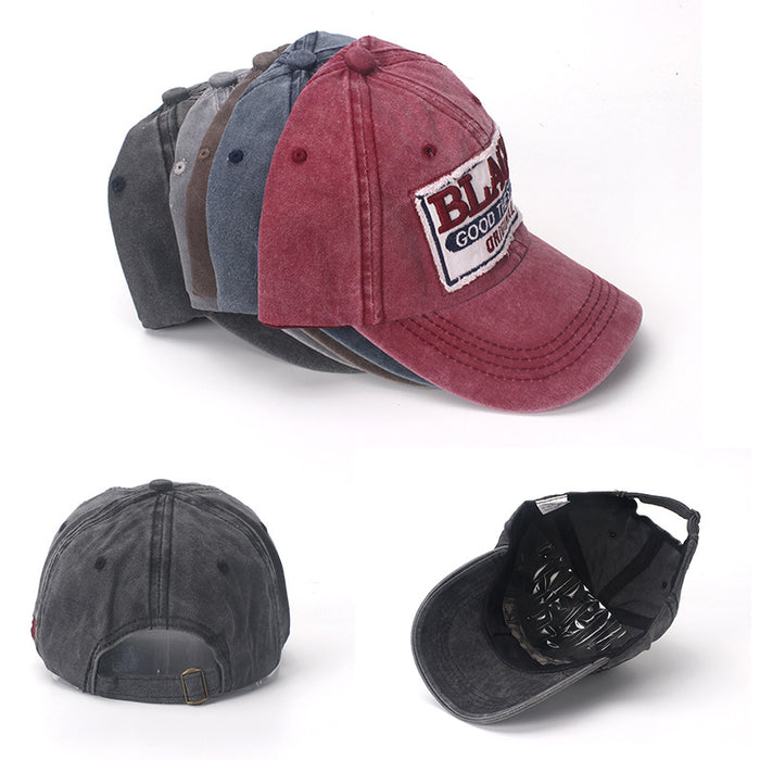 Wholesale Baseball cap, washed with adhesive fabric, letter denim duckbill cap, sun visor hat