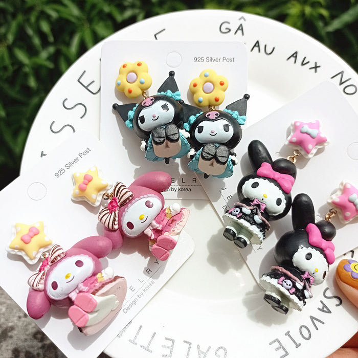 Wholesale Children' s Dream Cute   cosplay Dress-up Maid  Funny Cartoon Earrings