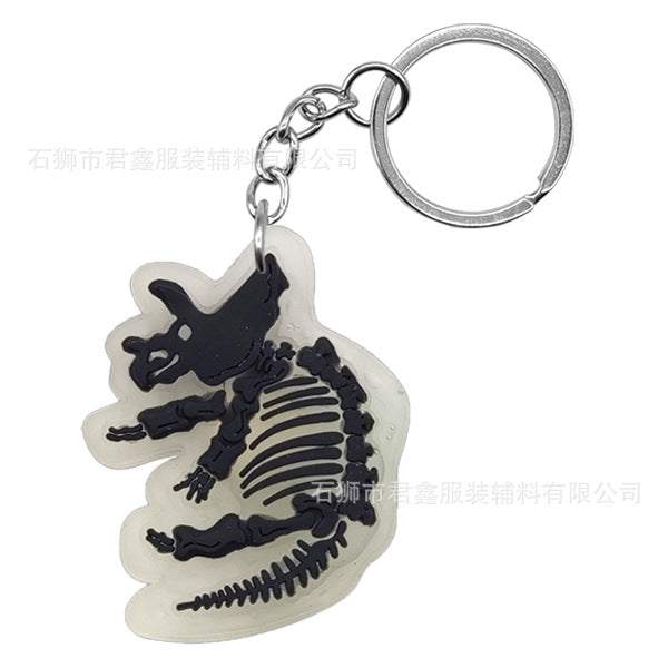 Wholesale Dinosaur Fossil Keychain  Pvc Luminous Keychain