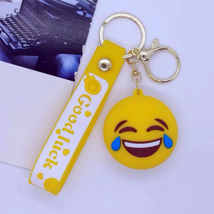 Wholesale Cartoon smiley face expression ghost Keychain pendant bag key chain Accessories