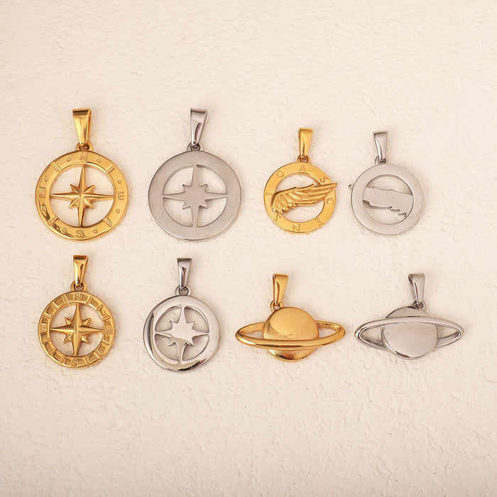 Wholesale 6pcs/set Compass North Star Ring Necklace Pendant ( Single Pendant)