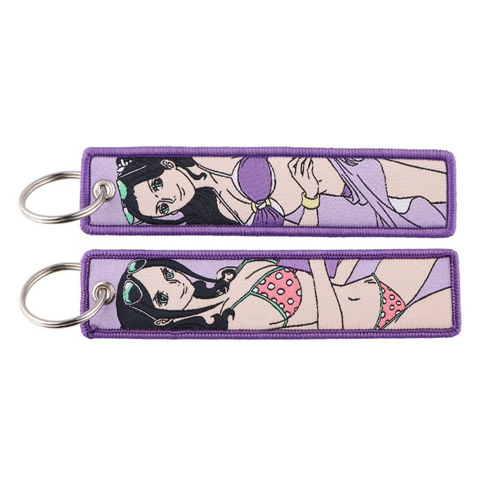 Wholesale Woven Label Keychain Cartoon Keychain Bag Pendant Woven Fabric Chain