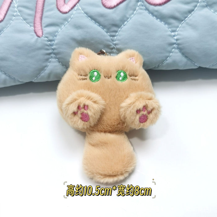 Wholesale Squeaky Little Doll Tail Cat Plush Pendant Little Rabbit Bear Backpack Hanging Brooch Keychain  Accessories