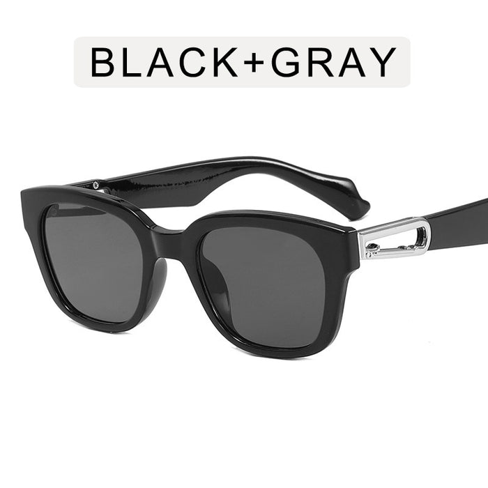 Wholesale Fashionable hook square internet famous sunglasses, new retro transparent blue sunglasses