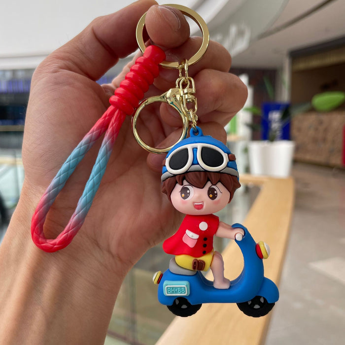 Wholesale Cartoon tram doll cute and fashionable car keychain backpack pendant