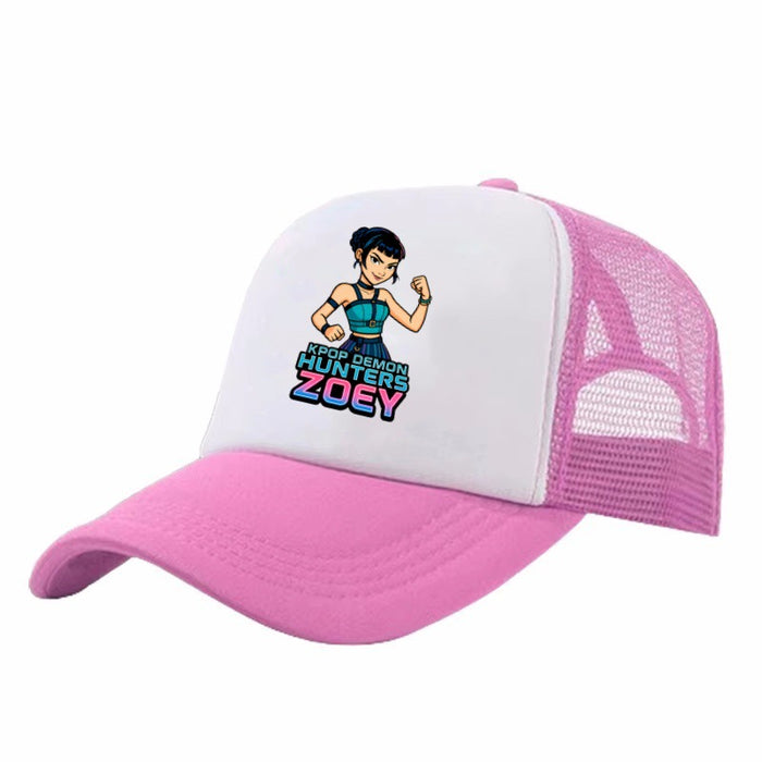 Wholesale KPOP Adjustable Casual Cartoon Print Mesh Baseball Cap