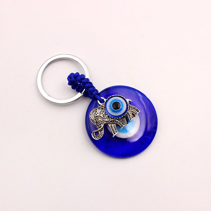 Wholesale Blue Eye Pendant Keychain Pendant with Diamond Set Slant Eyes Devil's Eye